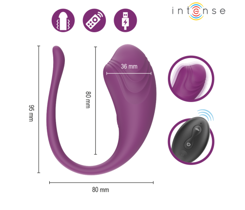INTENSE - OLIVIA PURPLE VIBRATING EGG WITH REMOTE CONTROL