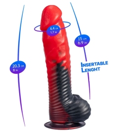 SILEXD - DEVIL DILDO FANTASY LIQUID SILICONE THERMOREACTIVE RED BLACK 20.3 CM SILEXD - DEVIL DILDO FANTASY LIQUID SILICONE THERMOREACTIVE RED BLACK 20.3 CM
