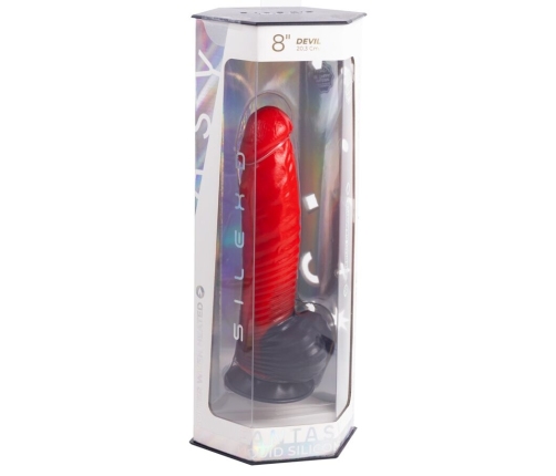SILEXD - DEVIL DILDO FANTASY LIQUID SILICONE THERMOREACTIVE RED BLACK 20.3 CM