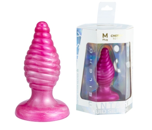 SILEXD - CHERRY ANAL PLUG FANTASY LIQUID SILICONE THERMOREACTIVE PINK 9.2 CM