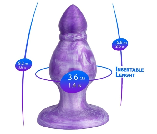 SILEXD - QUEEN ANAL PLUG FANTASY LIQUID SILICONE THERMOREACTIVE PURPLE 9.2 CM