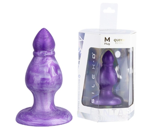 SILEXD - QUEEN ANAL PLUG FANTASY LIQUID SILICONE THERMOREACTIVE PURPLE 9.2 CM