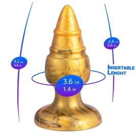 SILEXD - GOLDY ANAL PLUG FANTASY LIQUID SILICONE THERMOREACTIVE GOLDEN 9.2 CM SILEXD - GOLDY ANAL PLUG FANTASY LIQUID SILICONE THERMOREACTIVE GOLDEN 9.2 CM