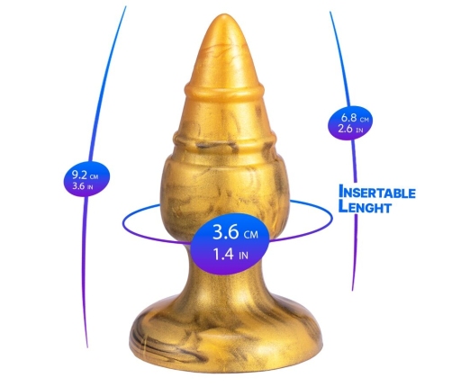 SILEXD - GOLDY ANAL PLUG FANTASY LIQUID SILICONE THERMOREACTIVE GOLDEN 9.2 CM