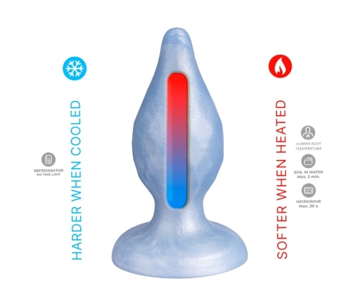 SILEXD - DIAMOND ANAL PLUG FANTASY LIQUID SILICONE THERMOREACTIVE PEARL BLUE 9.2 CM