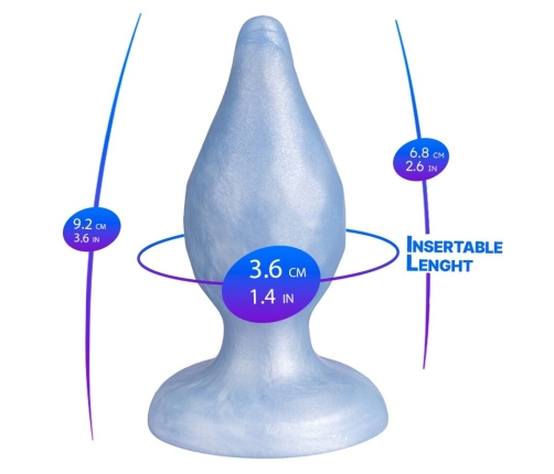 SILEXD - DIAMOND ANAL PLUG FANTASY LIQUID SILICONE THERMOREACTIVE PEARL BLUE 9.2 CM