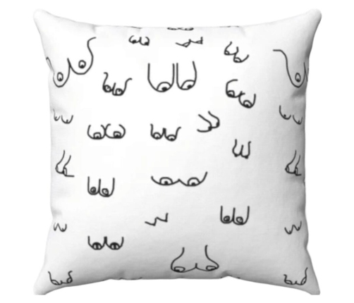 DIABLO PICANTE - 30 X 30 BOOBS CUSHION WHITE