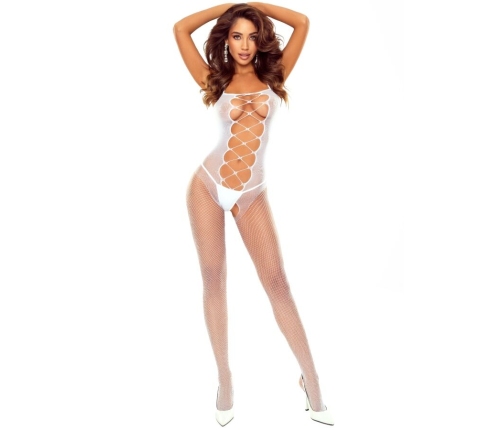 PASSION - BS124 WHITE LACED BODYSTOCKING