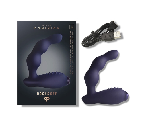 ROCKS-OFF - NOVA DOMINION RECHARGEABLE PROSTATE & PERINEUM MASSAGER 16 FUNCTION BLUE