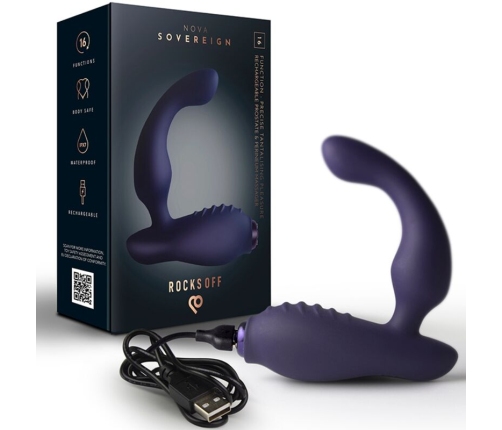 ROCKS-OFF - NOVA SOVEREIGN RECHARGEABLE PROSTATE & PERINEUM MASSAGER 16 FUNCTION BLUE