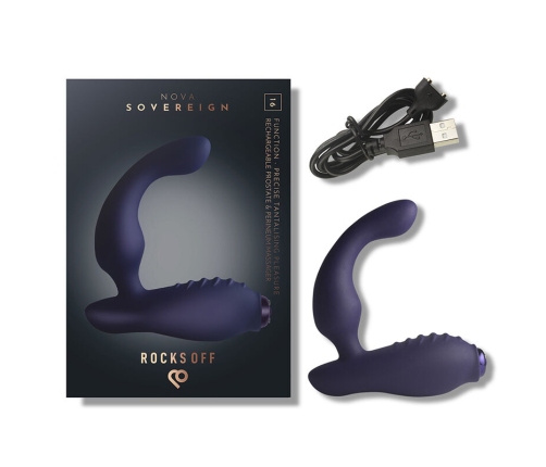 ROCKS-OFF - NOVA SOVEREIGN RECHARGEABLE PROSTATE & PERINEUM MASSAGER 16 FUNCTION BLUE
