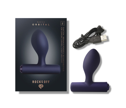 ROCKS-OFF - NOVA ORBITAL RECHARGEABLE PREMIUM & POWERFUL ANAL PLUG 16 FUNCTION BLUE