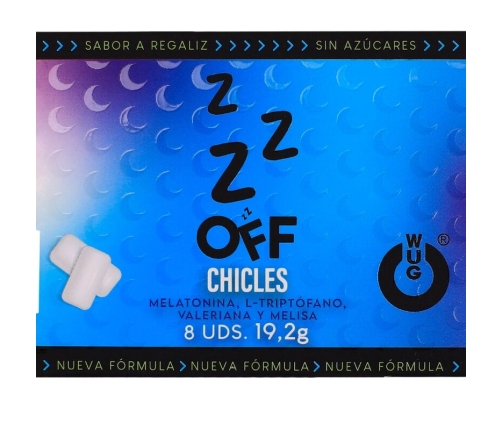 WUG OFF - FUNCTIONAL MELATONIN & VALERIAN LIQUORICE FLAVOUR GUM BLISTER 8 PCS
