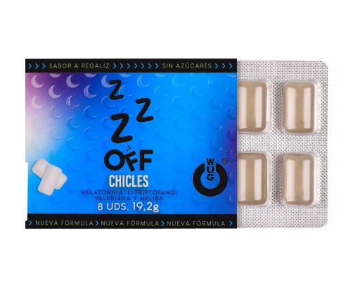 WUG OFF - FUNCTIONAL MELATONIN & VALERIAN LIQUORICE FLAVOUR GUM BLISTER 8 PCS