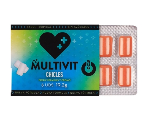 WUG MULTIVIT - FUNCTIONAL MULTIVITAMIN TROPICAL FLAVOUR GUM BLISTER 8 PCS