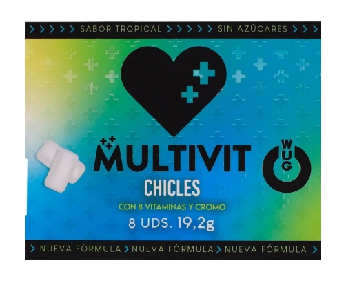 WUG MULTIVIT - FUNCTIONAL MULTIVITAMIN TROPICAL FLAVOUR GUM BLISTER 8 PCS