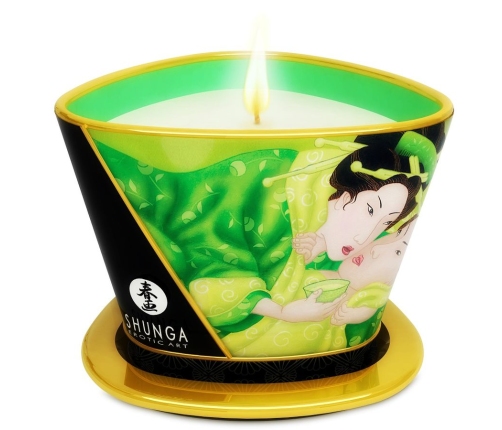SHUNGA - MINI CARESS BY CANDELIGHT MASSAGE CANDLE T GREEN 170 ML
