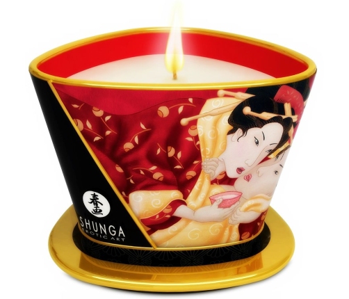 SHUNGA - MINI CARESS BY CANDELIGHT STRAWBERRIES AND CAVA MASSAGE CANDLE 170 ML