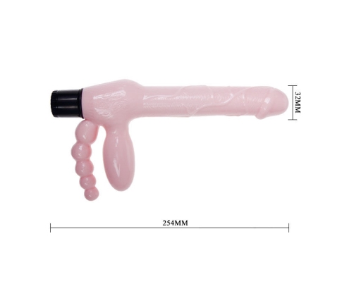 BAILE - ARNÉS SIN CUERDA TPR CON VIBRACIÓN Y ESTIMULACION ANAL 25.4 CM