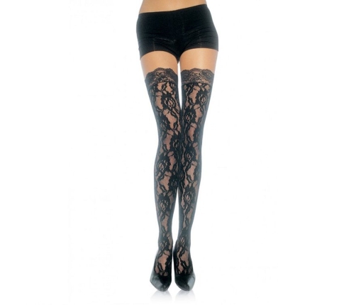 LEG AVENUE - FLORAL LACE STOCKINGS