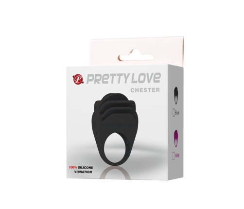 PRETTY LOVE - CHESTER ANILLO VIBRADOR NEGRO