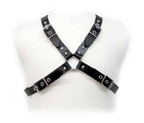 LEATHER BODY - BLACK BUCKLE HARNESS FOR MEN