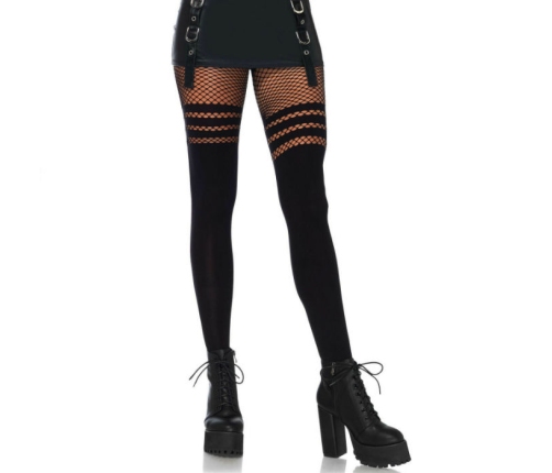 LEG AVENUE - PANTYHOUSE WIT FISNHET STRIPES