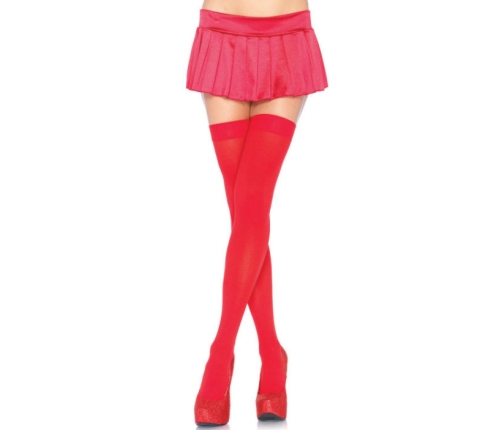 LEG AVENUE - NYLON THIGH HIGHS RED