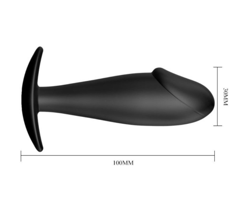 PRETTY LOVE - PLUG ANAL SILICONA FORMA PENE NEGRO