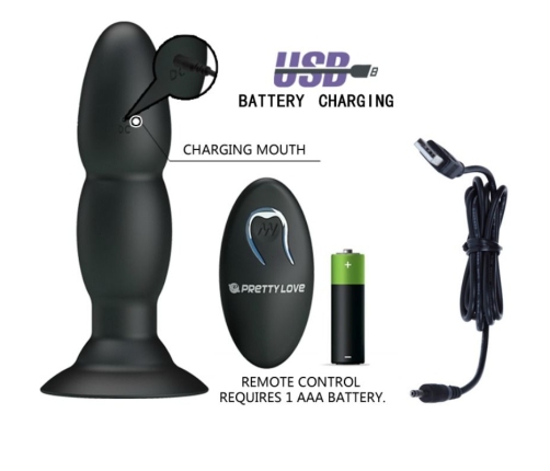 PRETTY LOVE - PLUG VIBRADOR Y ROTACIÓN POR CONTROL REMOTO