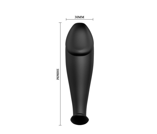 PRETTY LOVE - PLUG ANAL SILICONA FORMA PENE Y 12 MODOS VIBRACIÓN NEGRO