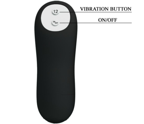 PRETTY LOVE - ANAL PLUG SILICONE EXTRA STIMULATION AND 12 VIBRATION MODES BLACK REMOTE CONTROL