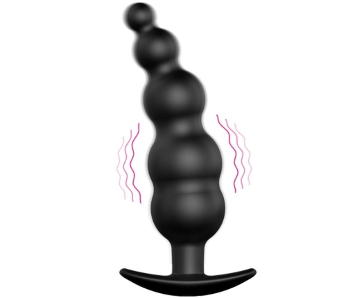 PRETTY LOVE - ANAL PLUG SILICONE EXTRA STIMULATION AND 12 VIBRATION MODES BLACK REMOTE CONTROL