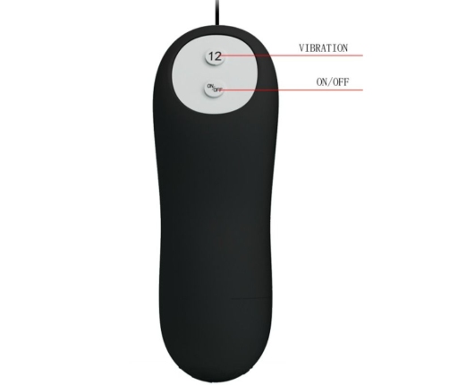 PRETTY LOVE - PLUG ANAL SILICONA 12 MODOS VIBRACIÓN NEGRO