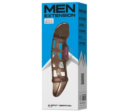 BAILE - PENIS EXTENSION SLEEVE WITH VIBRATION AND STRAP 13.5 CM