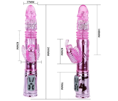 BAILE - RECHARGEABLE VIBRATOR WITH ROTATION AND THROBBING BUTTERF STIMULATOR
