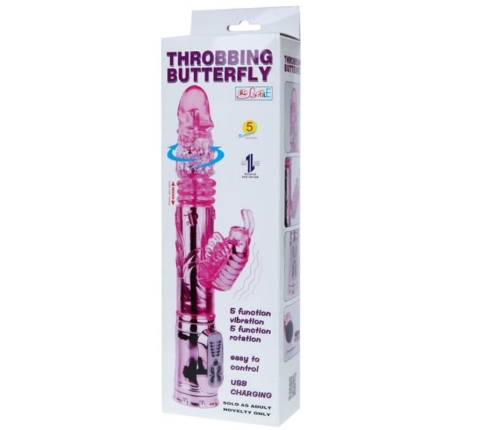BAILE - RECHARGEABLE VIBRATOR WITH ROTATION AND THROBBING BUTTERF STIMULATOR