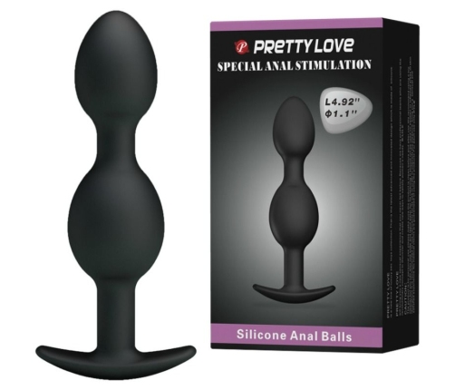 PRETTY LOVE - BOLAS ANALES SILICONA 12.5 CM NEGRO