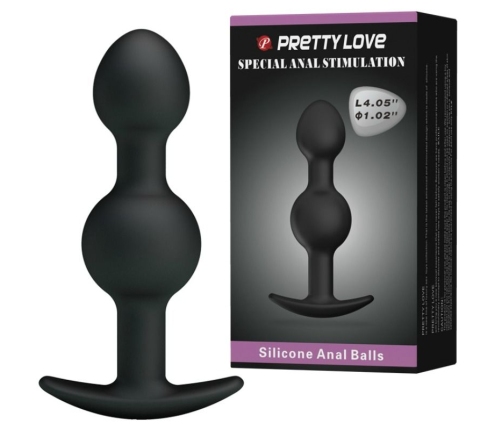 PRETTY LOVE - SPECIAL STIMULATION SILICONE ANAL BALLS 10.3 CM BLACK