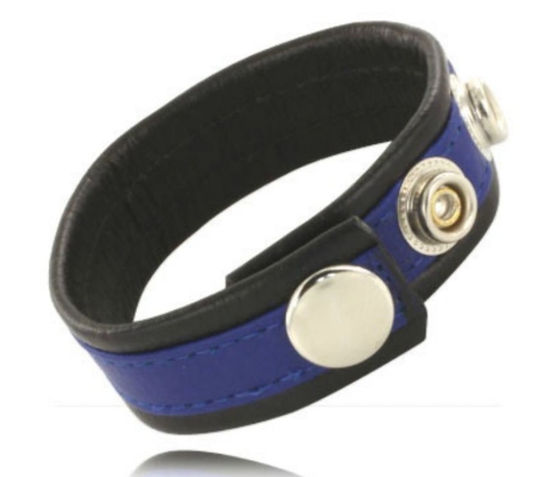 LEATHER BODY - ADJUSTABLE LEATHER STRAP FOR PENIS BLUE-BLACK