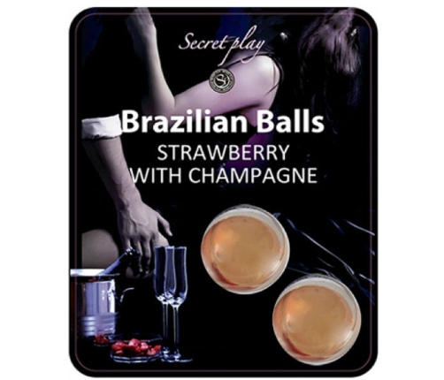 SECRETPLAY - STRAWBERRY AND CHAMPAGNE BRAZILIAN BALLS SET