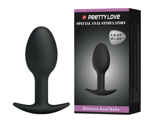 PRETTY LOVE - SILICONE ANAL PLUG 6.5 CM BLACK