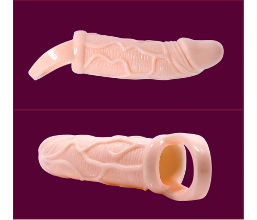 BAILE - FUNDA EXTENSORA PENE CON VIBRACIÓN Y STRAP PARA TESTÍCULOS 13.5 CM