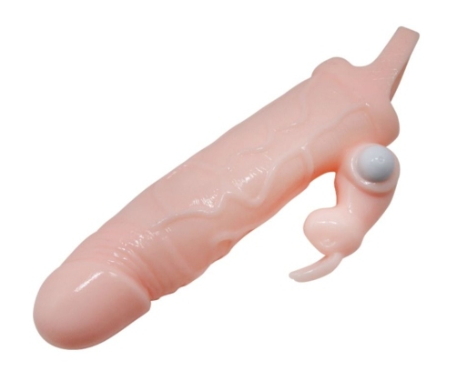 BAILE - BRAVE MAN PENIS COVER WITH RABBIT AND DOUBLE ENGINE FLESH 16.5 CM