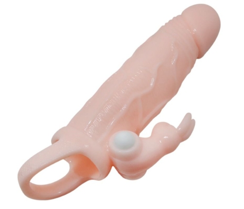 BAILE - BRAVE MAN PENIS COVER WITH RABBIT AND DOUBLE ENGINE FLESH 16.5 CM