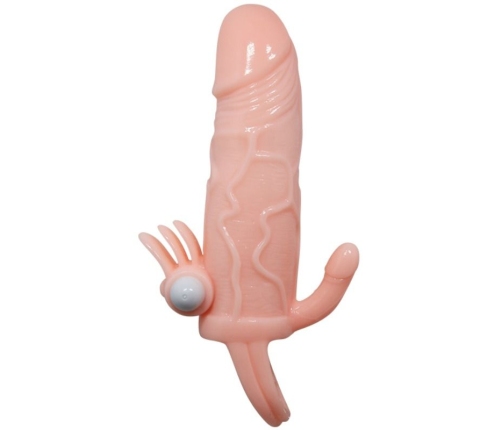 BAILE - BRAVE MAN PENIS COVER WITH CLIT AND ANAL STIMULATION FLESH 16.5 CM