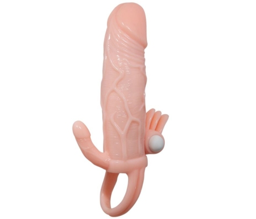 BAILE - BRAVE MAN PENIS COVER WITH CLIT AND ANAL STIMULATION FLESH 16.5 CM