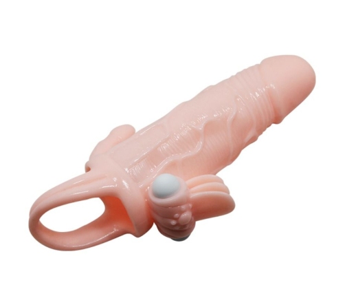 BAILE - BRAVE MAN PENIS COVER WITH CLIT AND ANAL STIMULATION FLESH 16.5 CM