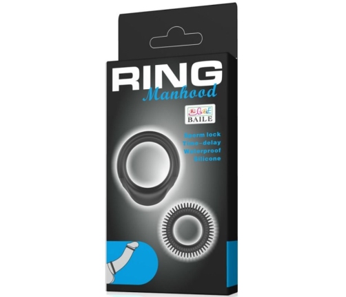 BAILE - KIT 2 ANILLOS SILICONA RING MANHOOD