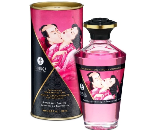SHUNGA - HEAT EFFECT MASSAGE OIL INTENSE RASPBERRY FLAVOR 100 ML